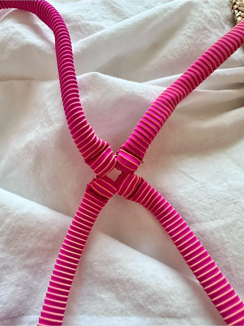 PQ Swim Nova Hot Pink Cranberry Ribbed Triangle Bikini Top - Picture 11 of 13